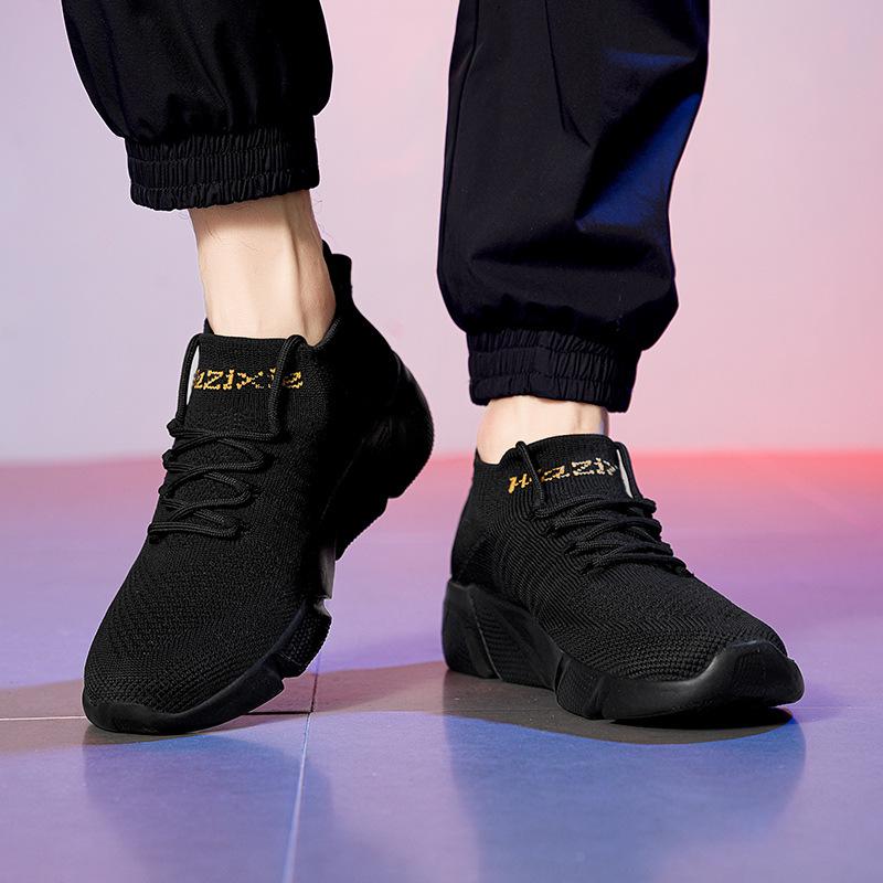 Sommerleichte Flyknit Socken-Schuhe für Paare: Atmungsaktiv, Übergröße, Dicke Sohle, Lässige Lauf-Sneaker für Herren