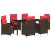 Outdoor Table Set 7 Pcs Poly Rattan