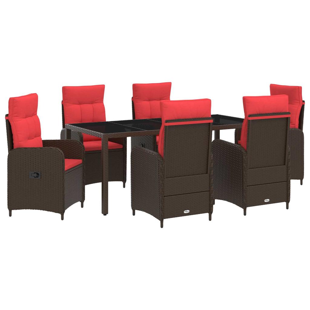Outdoor Table Set 7 Pcs Poly Rattan