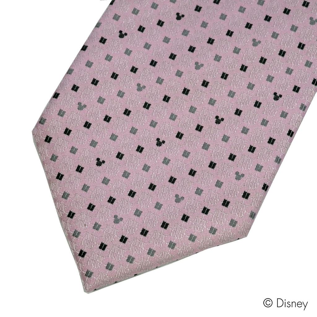 Disney Mitsumaru Silhouette Micro Pattern Tie D50034 One Size Fits Perfect for Business or Casual Perfect as a Gift Pink, Most, Wear,