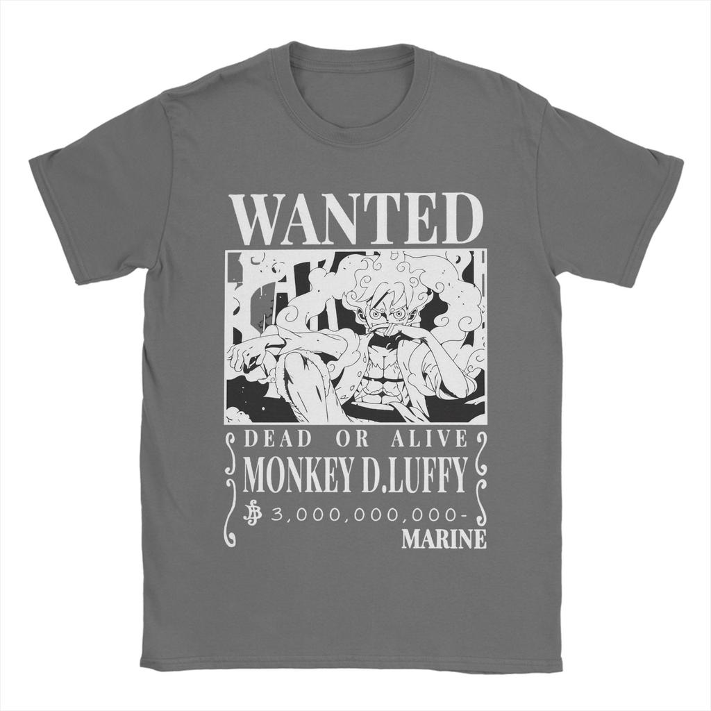 Bounty Monkey D Luffys Wanted Ones Pieces T Shirt for Men Cotton Funny TShirts Round Neck Tees Short Sleeve Clothes Classic