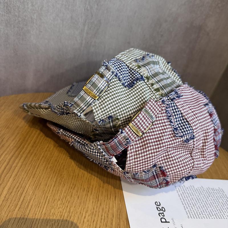 Retro Patchwork Baseball Cap With Sunshade For Casual Outdoor Activities