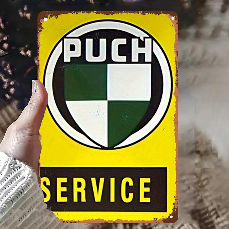 Hisun Tin Sign HD Tin Sign Puch Service Vintage Retro Metal Tin Sign for Garage Wall Decor 20x30