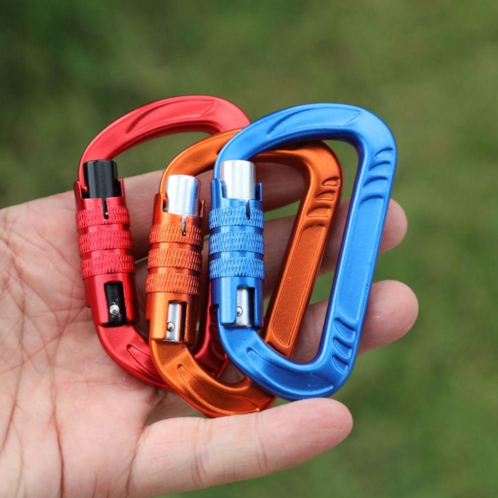 7075 Aviation Aluminum Safety Auto Lock Buckle D-shaped Electrophoresis Professional Carabiner Safe Multifunctional