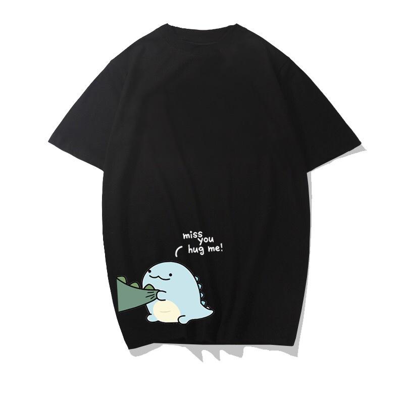 2022 Trendy Summer French Dinosaur Couple T-Shirt - Women's Plus Size, Short Sleeve