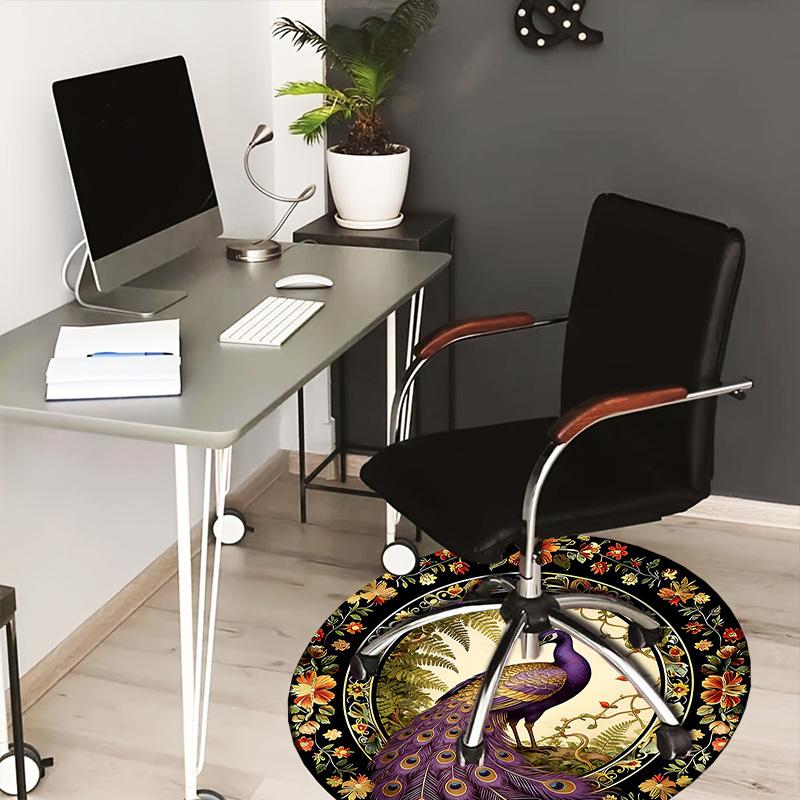 

1 шт. Ретро узор павлин Экстра большой Нескользящий коврик для пола, Офис, семья, спальня, студия - Ковер большого размера Ковры для помещений-P21 80cm by 80cm