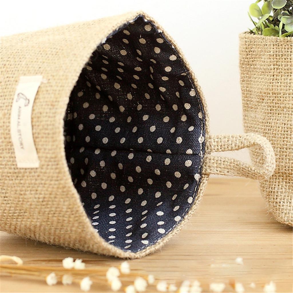 Desktop Storage Box Container Bedside Cabinet Storage Bag Pocket Box Flower Pot