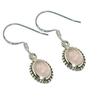 Solid 925 Sterling Silver Rose Quartz Gemstone Handmade Designer Bohemian Earring Gift For Her