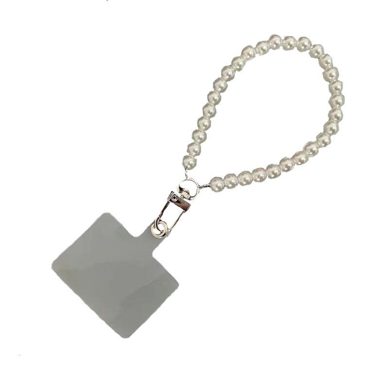 Pearl Beaded Crossbody Neck Chain Mobile Phone Case with Wrist Strap