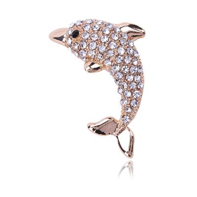 Mode Strass Delphin Broschen Kristall Pins Broschen Für Frauen Kleid Zubehör Party Schmuck Mädchen DER Nette Geschenke