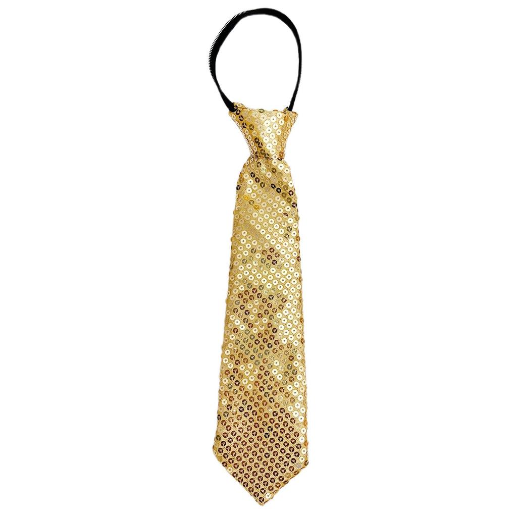 [NazyJnn] Sequin Tie for Men, Women, and Children - Shiny, Glittery, Adjustable Zipper - Perfect for Parties, Dance Performances, Recitals, Stage