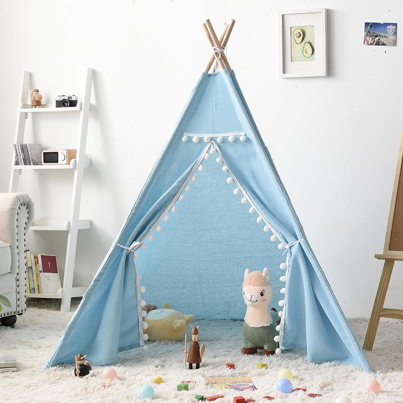 1.6m1.3m Kid Tent Indoor Play House Wigwam for Child Portable Child Tipi Tents Teepee Toddler Ball Pit Girl Castle Play Room