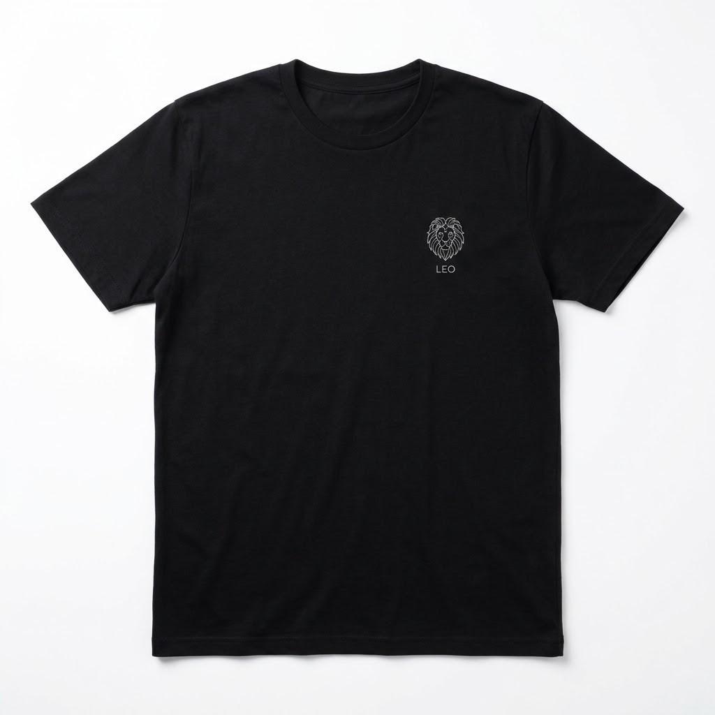 Leo Zodiac T-Shirt Lion Astrology Graphic Tee Black Cotton Unisex Gildan 5000 XXL