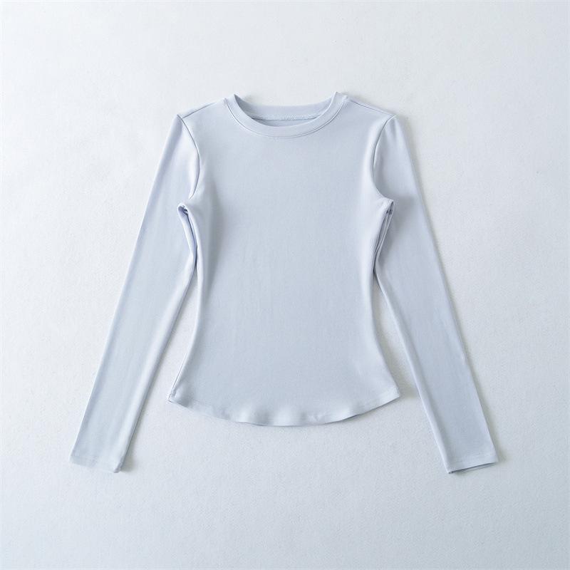 Spicy Girl Versatile Long-Sleeve Women's T-Shirt - Spring/Autumn, Comfortable Base Layer, Round Neck, Slim Fit