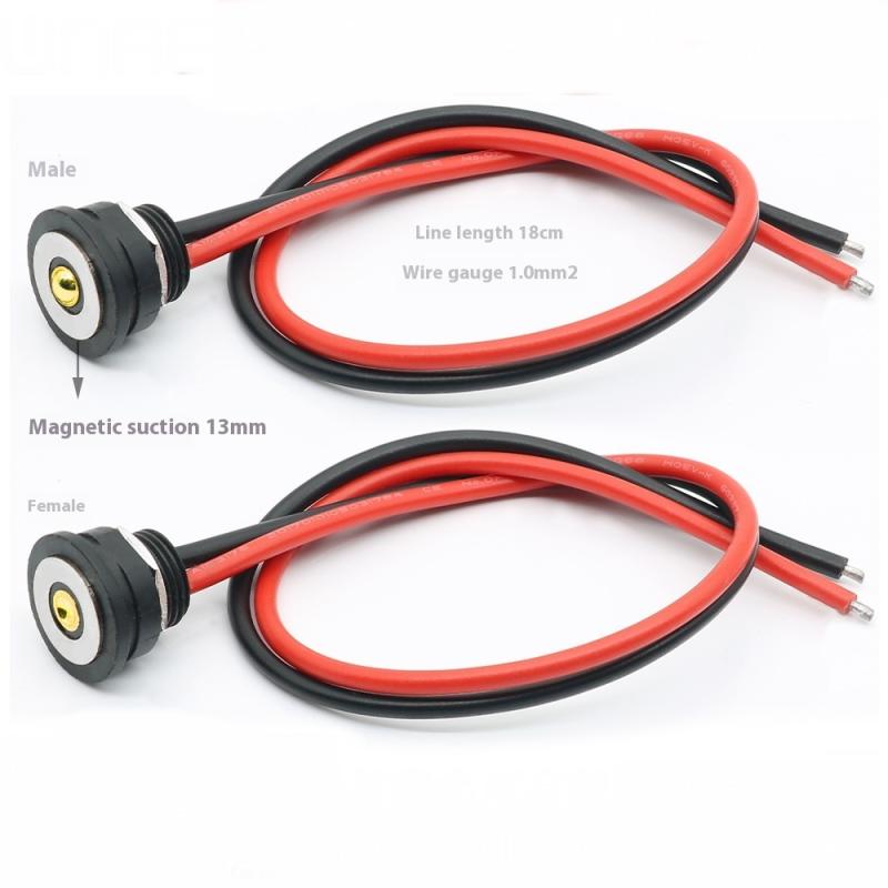 1 Piece Male/Female Connector Magnetic Data Cable 10A High Current Magnetic Charging Cable Single Core Contact Pogopin Connector