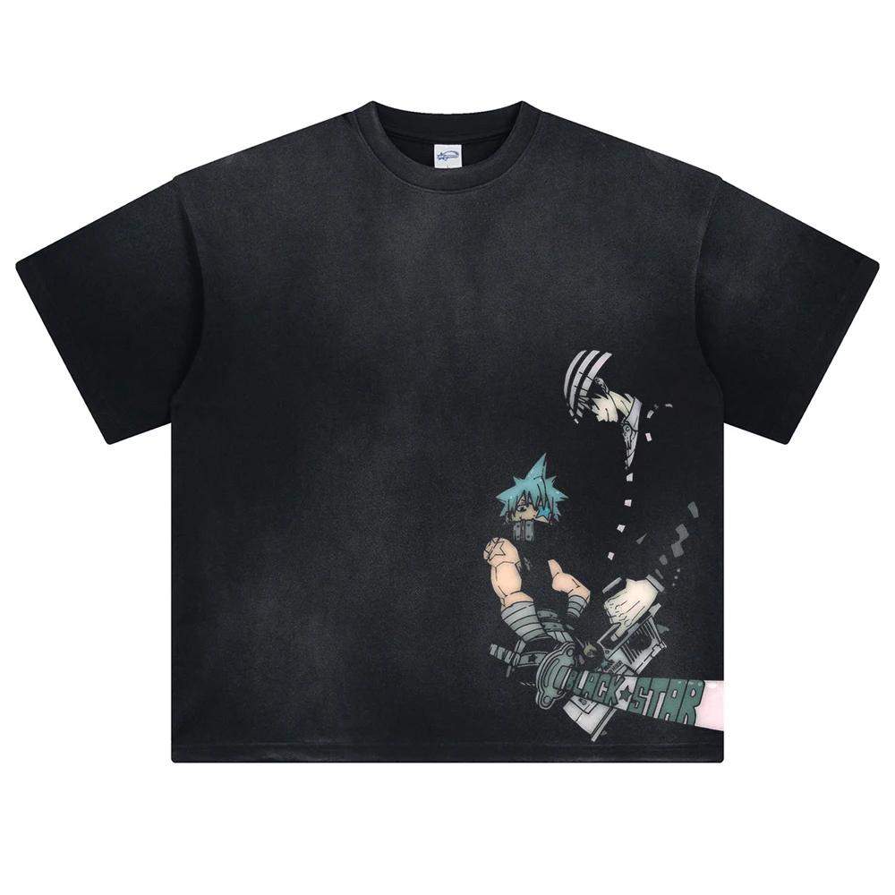 

Manga Soul Eater Print Tshirt For Men Women Clothing Cotton Short Sleeve Tees Tops Harajuku Vintage Washed Oversized Streetwear 2XL