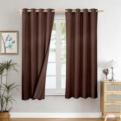 Polyester 100% Blackout Plain Window Curtains|100% Room Darkening| Blackout Window Curtains| 5 Feet |Set of 2| Plain Design |