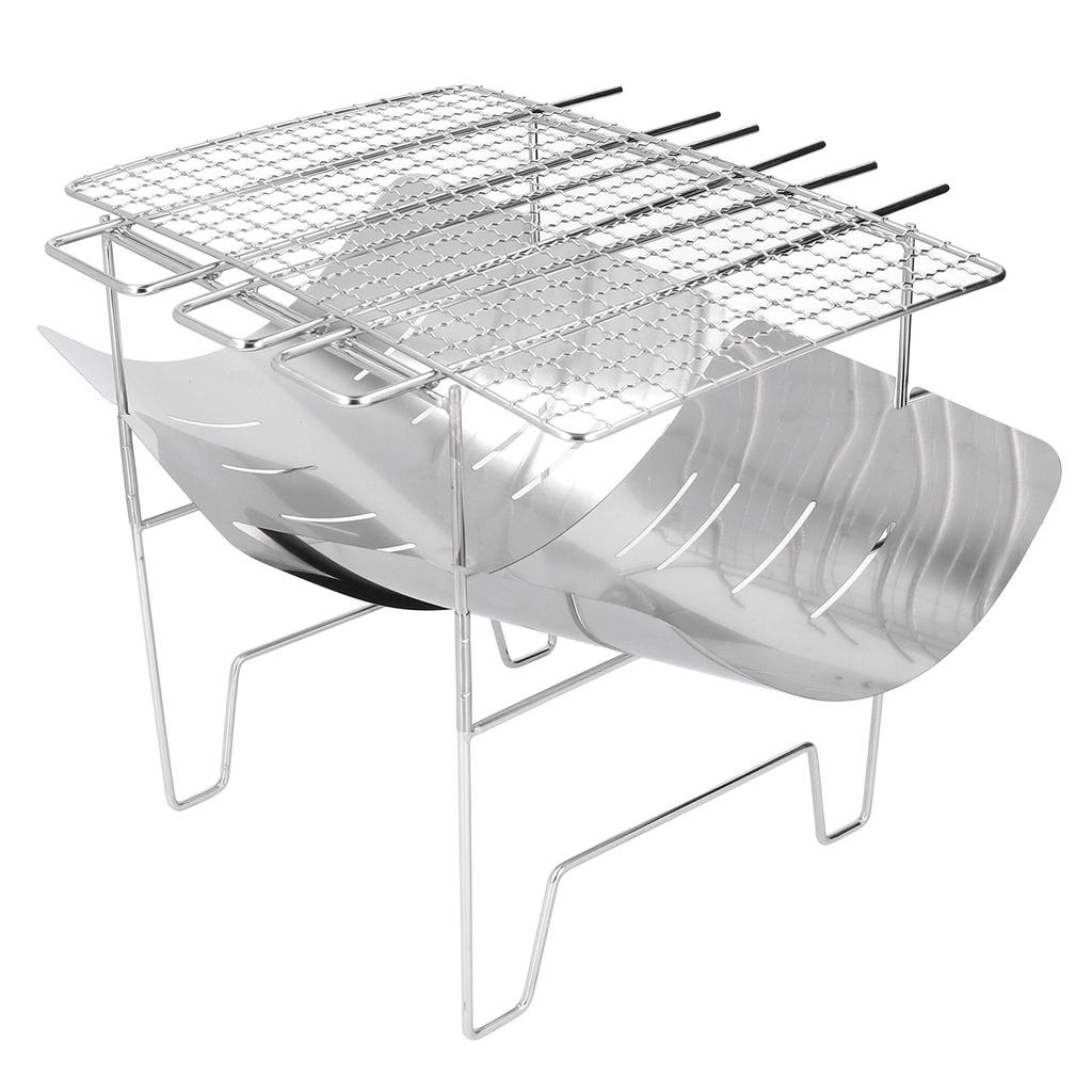 Folding Camping Barbecue Rack Rust Proof Light Portable Stainless Steel Barbecue Grill for Outdoor Outings Hiking
