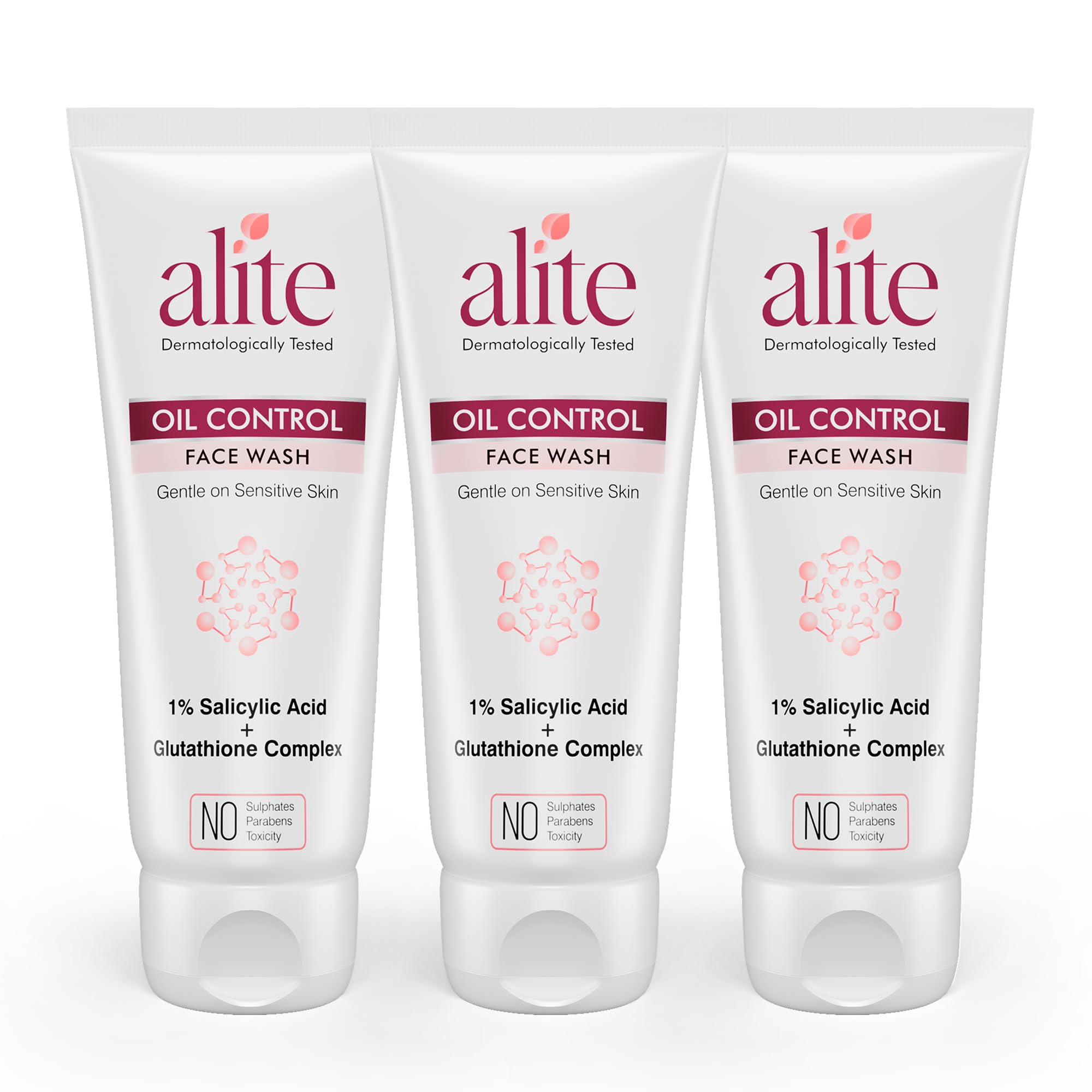 Alite Oil Control Face Wash with 1% Salicylic Acid & Glutathione Complex | Gentle Daily Cleanser for Oily Skin, Shine Control & Brightness | Sulpha