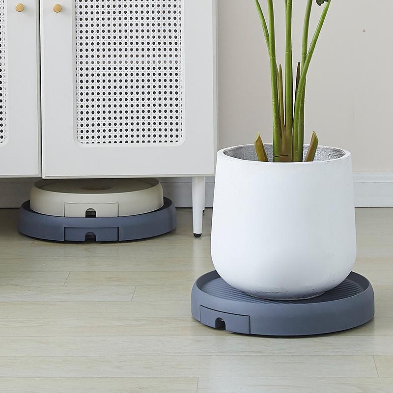 Flower pot bottom tray, flower box base, plastic thickened resin circular household drain pan, no wheel for draining water