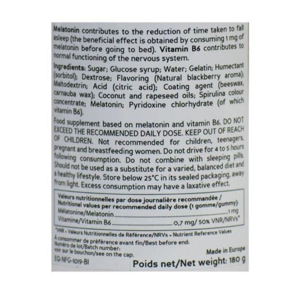 Biocyte Noctrim Sommeil Gummies Sommeil et Endormissement Mélatonine 60 Gummies