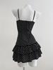European-Inspired Sweet Polka Dot Bow Waist-Cinching Lace Slip Dress