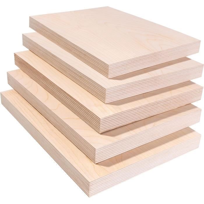 Panneau de contreplaqué - CREATIVE DECO - Lot de 5 planches - 300 x 210 x 12mm - Qualité B - Usage multiple