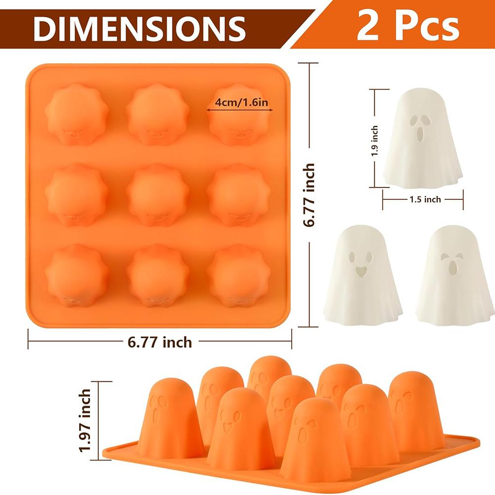 New 3D Reusable Ghost Silicone Mold Halloween Chocolate Moulds Wear Resist Holiday Kitchen Tools for Jelly Chocolate Candy Gummy