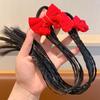1/2pcs Cute Headwear Girls New Year Headdress Rubber Bands Children's Bow Wig  Birthday Gifts