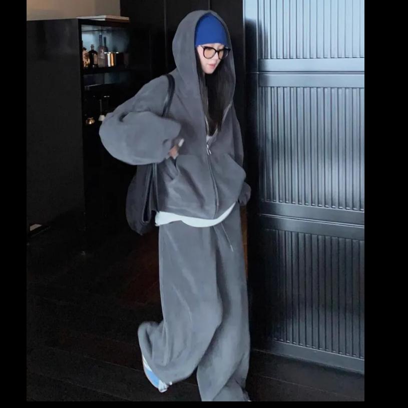 Plus Size Fashion Loose Running Sportswear Suit Women's Autumn Sweater Trousers Two-piece Suit