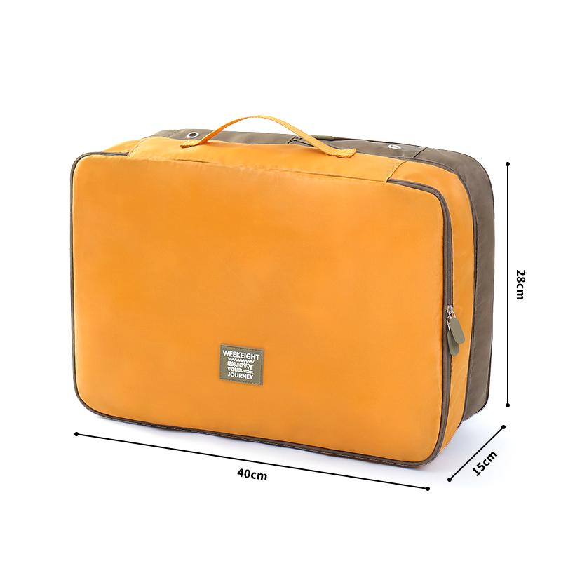 

1pc Clothing Storage Bag Double Layer Large Capacity Compression Storage Bag Portable Travel Clothing Storage Bag with Handle жёлтый