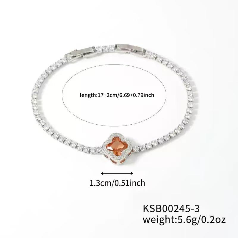 Elegant Copper Zircon Bracelet: Women s Creative French Style White K