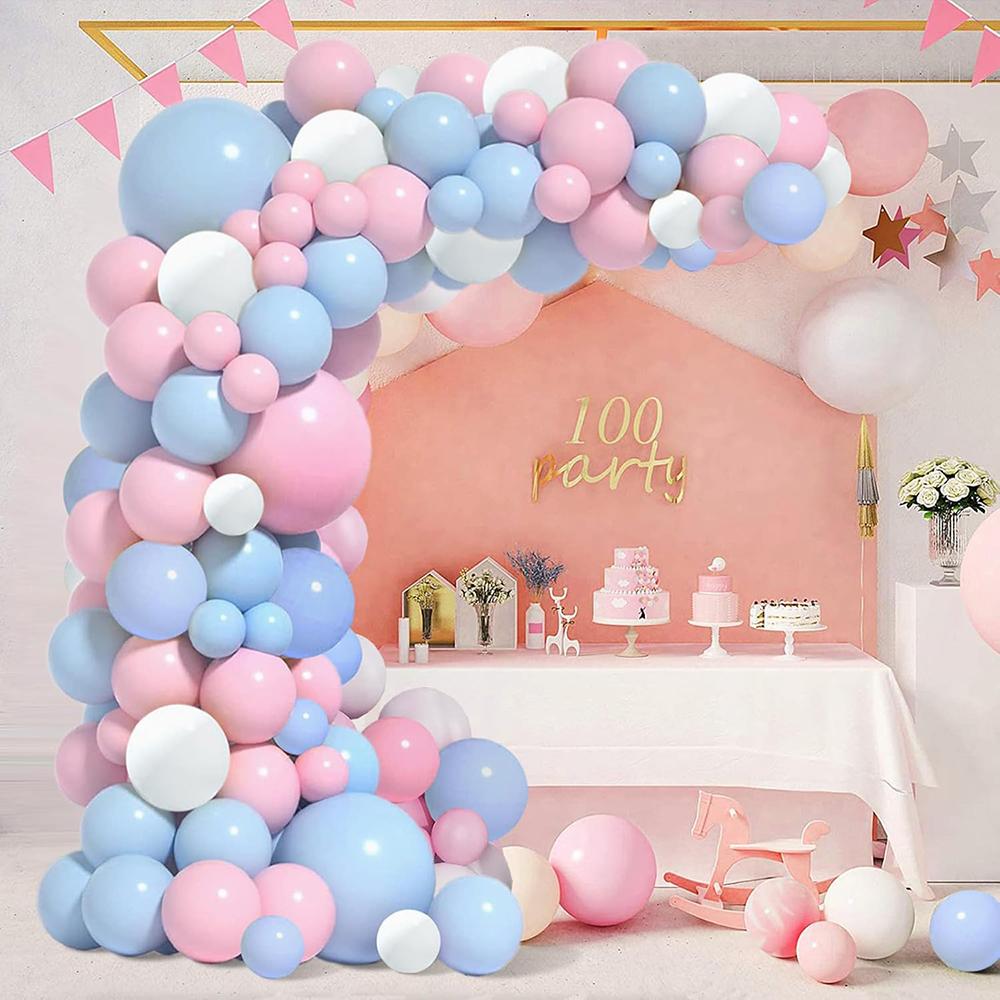 Pastel Pink Blue Balloons Garland Arch White Balloon Kit Gender Reveal Baby Shower Graduation Birthday Party Decoration Globos