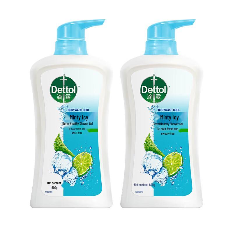 Dettol Mint Cool Healthy Shower Gel (2 x 600g)