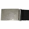 Great GUCCI belt Logo buckle with dark marks finish Silver leather mens 835193 Used
