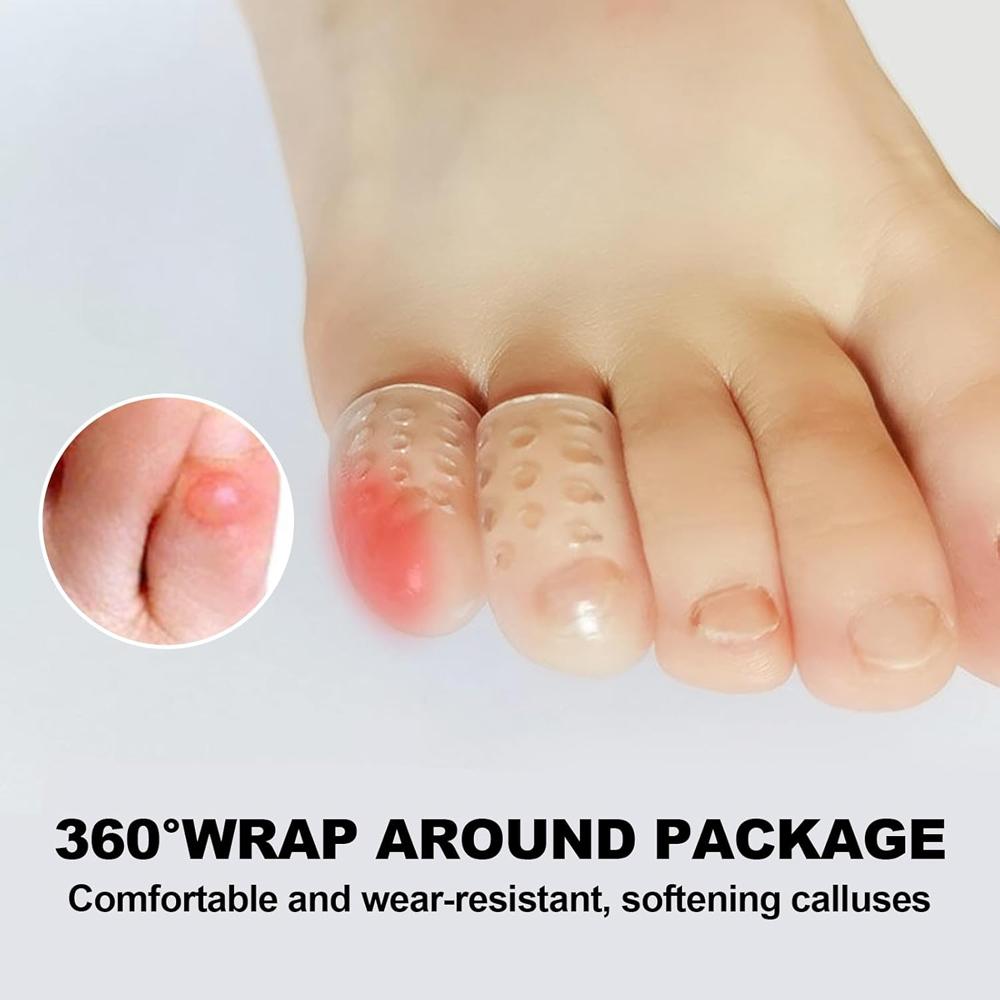 40 Pcs Silicone Toe Protectors – Pain Relief for Corns, Blisters & Friction – Soft, Breathable, Reusable Gel Toe Caps for Men & Women