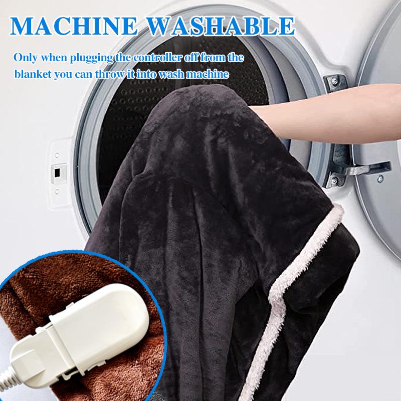 Soft Flannel Electric Heating Blanket - Machine Washable
