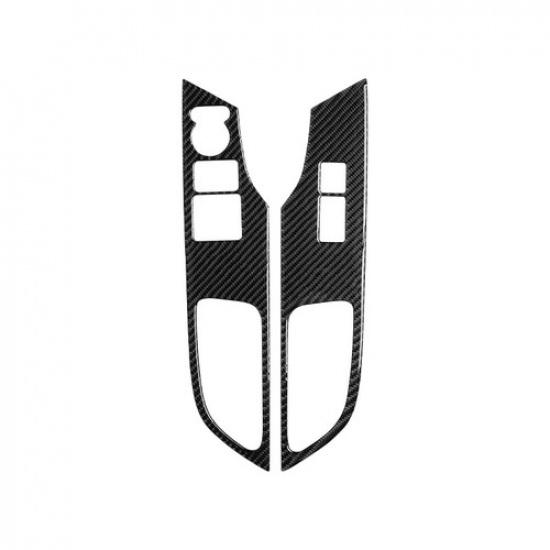 Carbon Fiber Window Lift Switch Cover Trim For Honda Accord Coupe 2-Door 2013-17