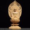 Solid wood carving Lotus Shakyamuni Buddha Statue Handmade- Chinese Buddha statue Suitable for home living room office ornaments
