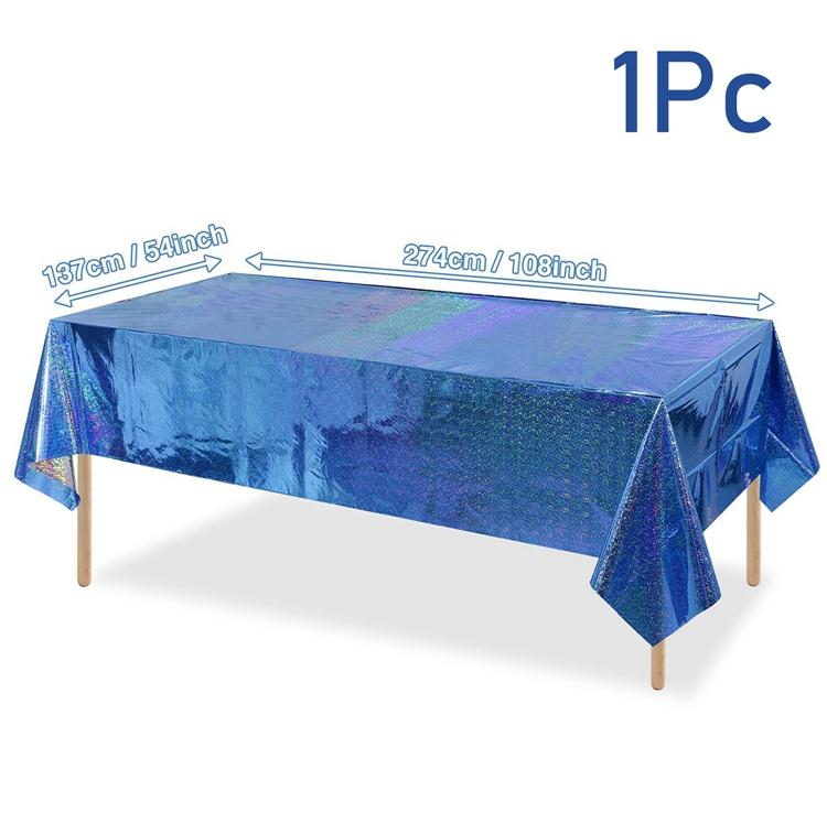 Iridescence Laser Aluminum Film Tablecloth Table Cover Happy Birthday Party Decortion Kids Baby Shower Decor Tablecloth Supplies