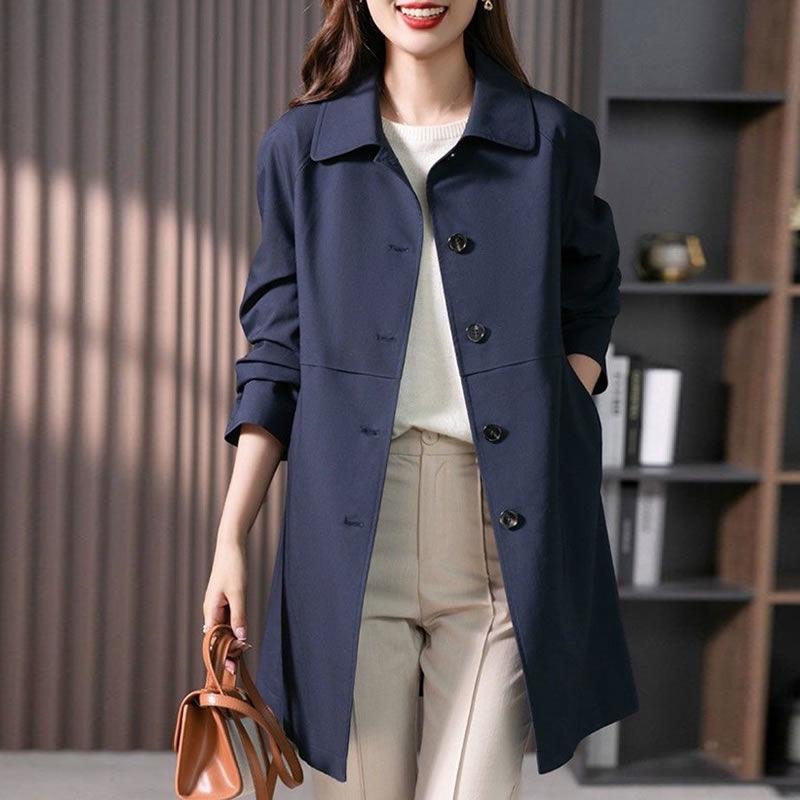 Women's Long Windbreaker Spring and Autumn New Fashionable Temperament Top Coat