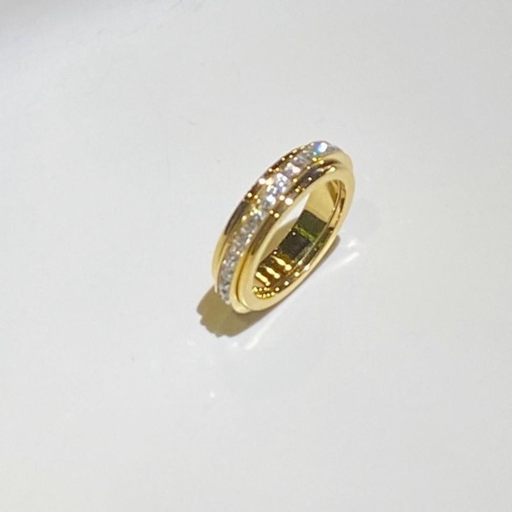 Eleganter Vollbohr-Ring Minimalistischer Fingerring Mode Drehbarer Ring Party