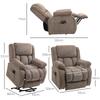 TV Recliner with Massage and Heat Function, Electric Lift Chair, Remote Control, Side Pockets, Light Brown