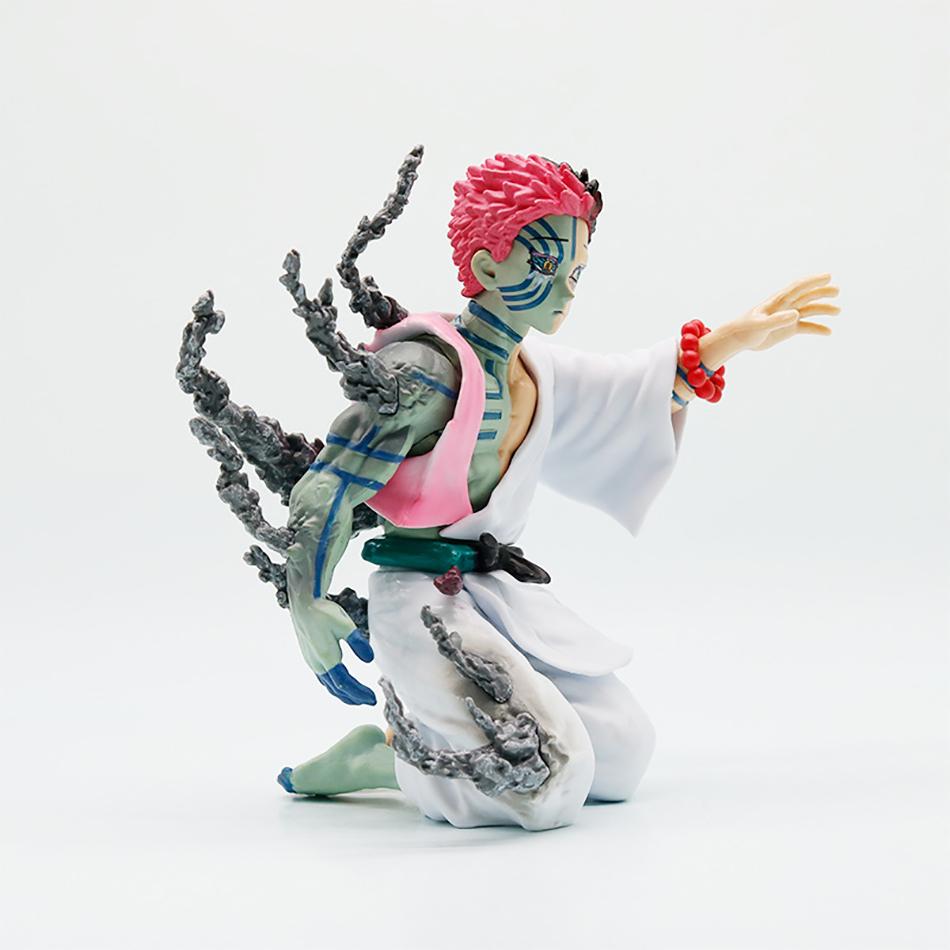 Anime Demon Slayer Akaza Hakuji Cry Face Kneeling Posture 14cm PVC Model Statue Figure Collectible Periphery Good Present Toy Doll