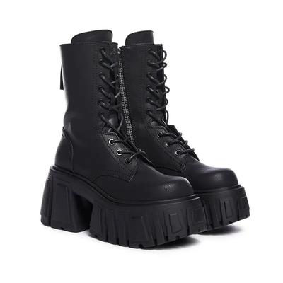 Fashion 2025 New Women Super High 10cm Thick-Soled Shoes British Style Punk Gothic Booties Platform Thigh High Boots