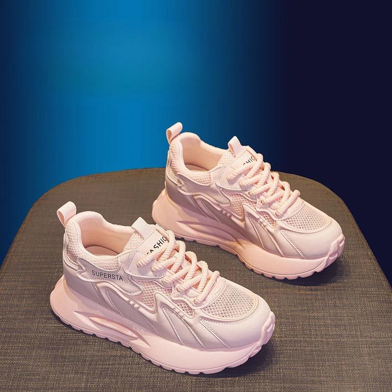 Athletic High on Platform Mesh Breathable Sports Woman Footwear Comfortable and Elegant Urban Sale Pink Sneakers Shoes for Women