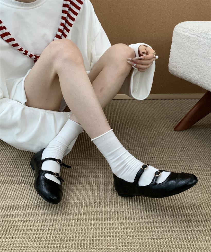 Niche Shallow Mouth Evening Breeze Single Shoes Women's New Summer Ballet Flat Grandma Shoes