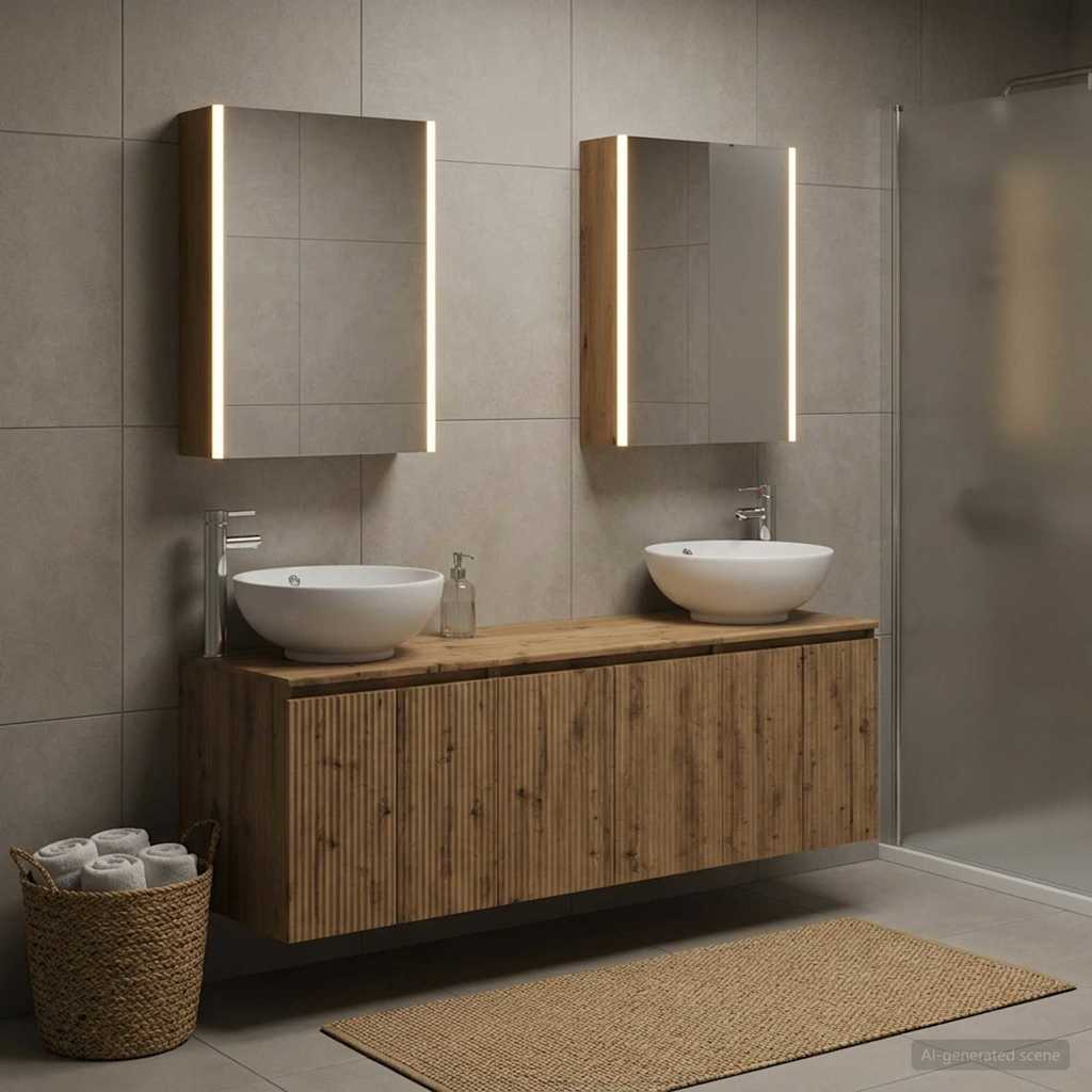 Bathroom Cabinet Set 5 pcs Artisan Oak Wood Based Material