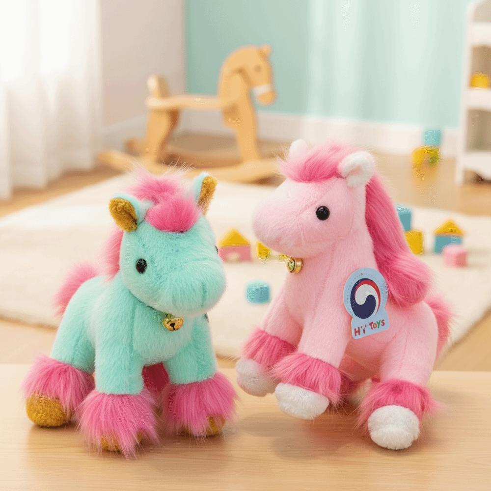 Cute Stuffed Horse Toy Bell Zodiac Pony Figurine Dorable 2026 Horse Plush Doll  Birthday Gift