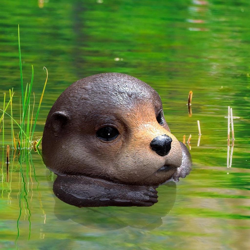 Cross-Border Outdoor Garden Pond Decor: Floating Otter Head Resin Craft.